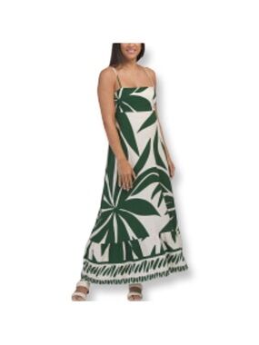 Label Of Love Linen Blend La Palma Smocked Maxi Dress M
